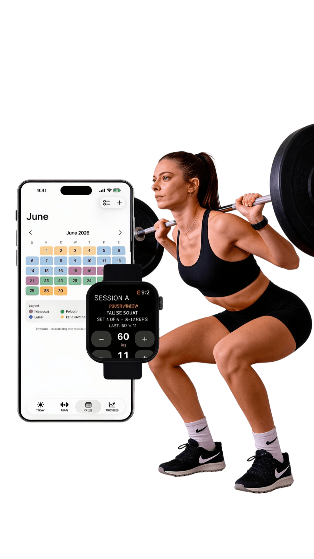 Phase on iPhone and Apple Watch — cycle-synced strength training